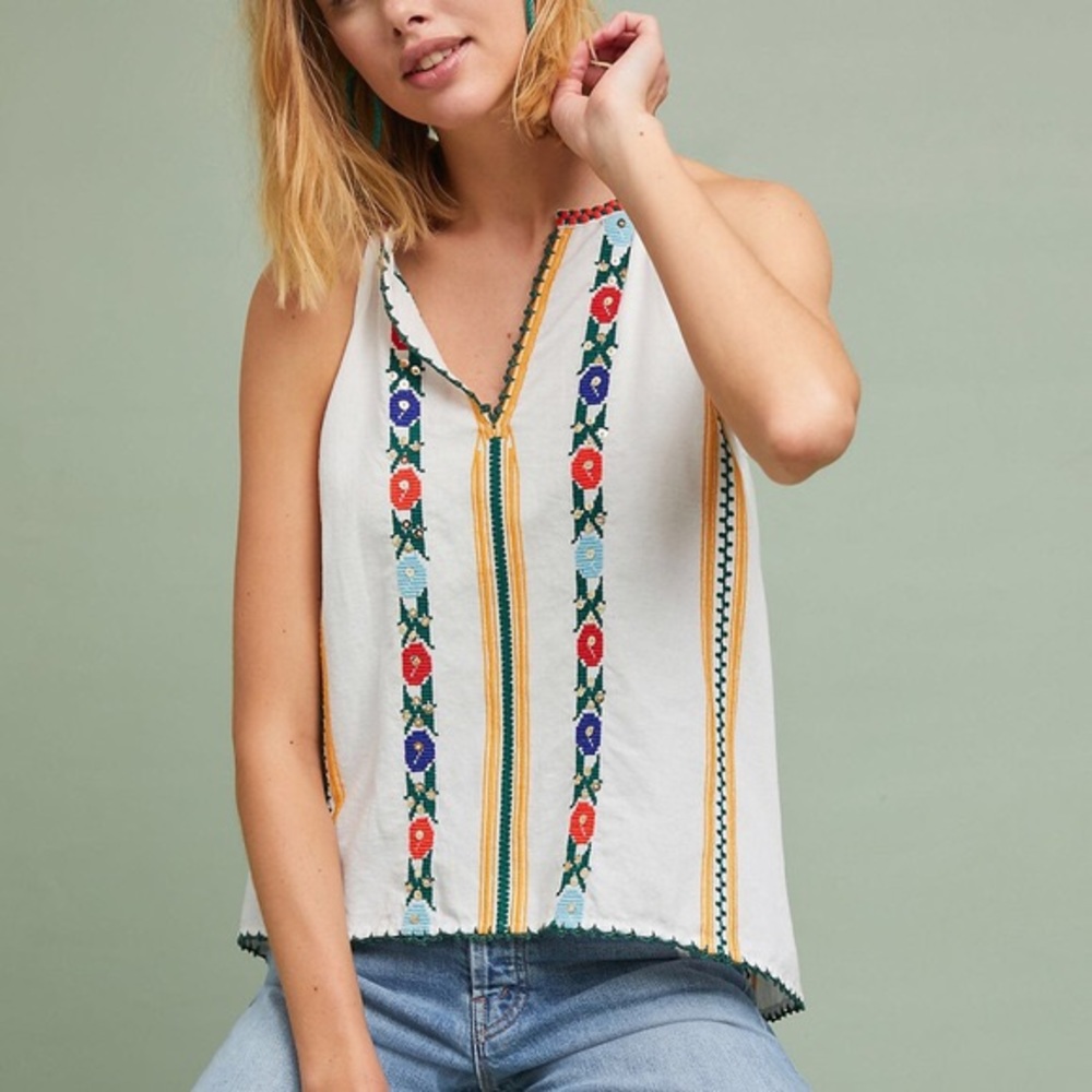 Anthropologie Love sam Jillian embroidered top